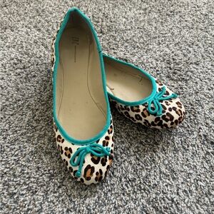 INC international concepts Leopard Print Ballet Flats with Teal Trim
